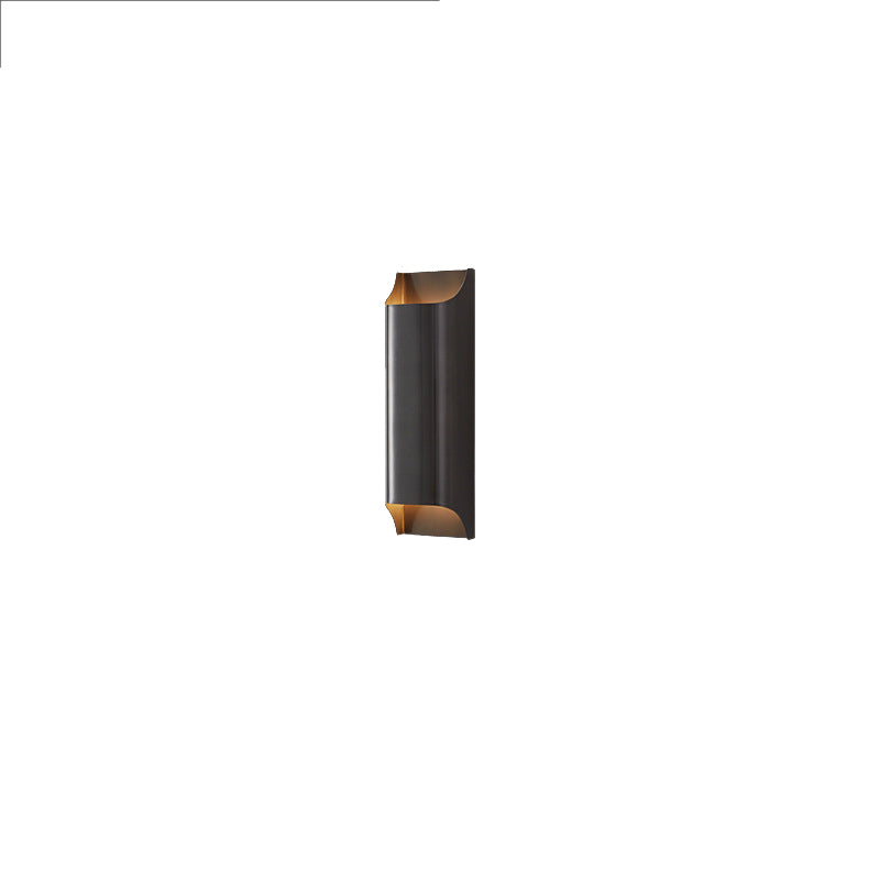 Lámpara de Aplique de Pared de Cobre Rectangular de 2 Luces de Lujo Moderno para Pasillo 