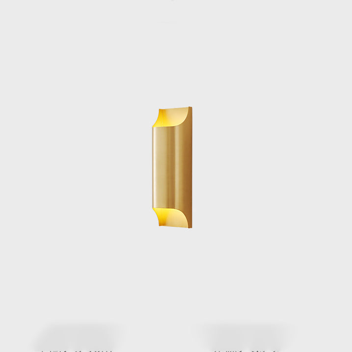 Lámpara de Aplique de Pared de Cobre Rectangular de 2 Luces de Lujo Moderno para Pasillo 