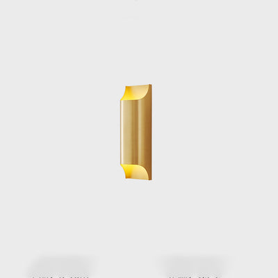 Modern Luxury Rectangular Copper 2-Light Wall Sconce Lamp For Hallway