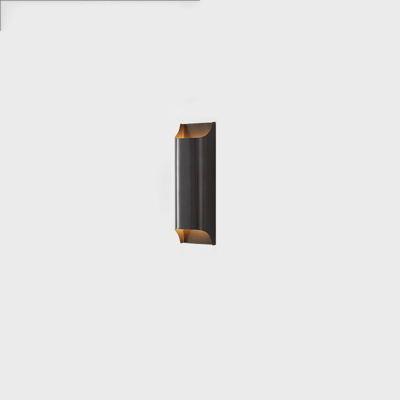 Modern Luxury Rectangular Copper 2-Light Wall Sconce Lamp For Hallway