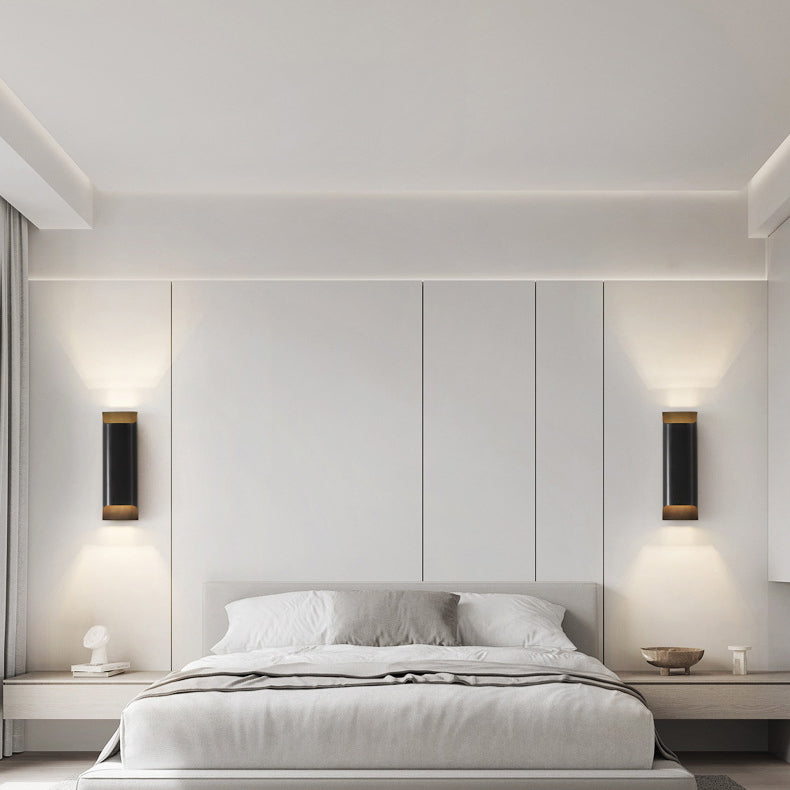 Lámpara de Aplique de Pared de Cobre Rectangular de 2 Luces de Lujo Moderno para Pasillo 