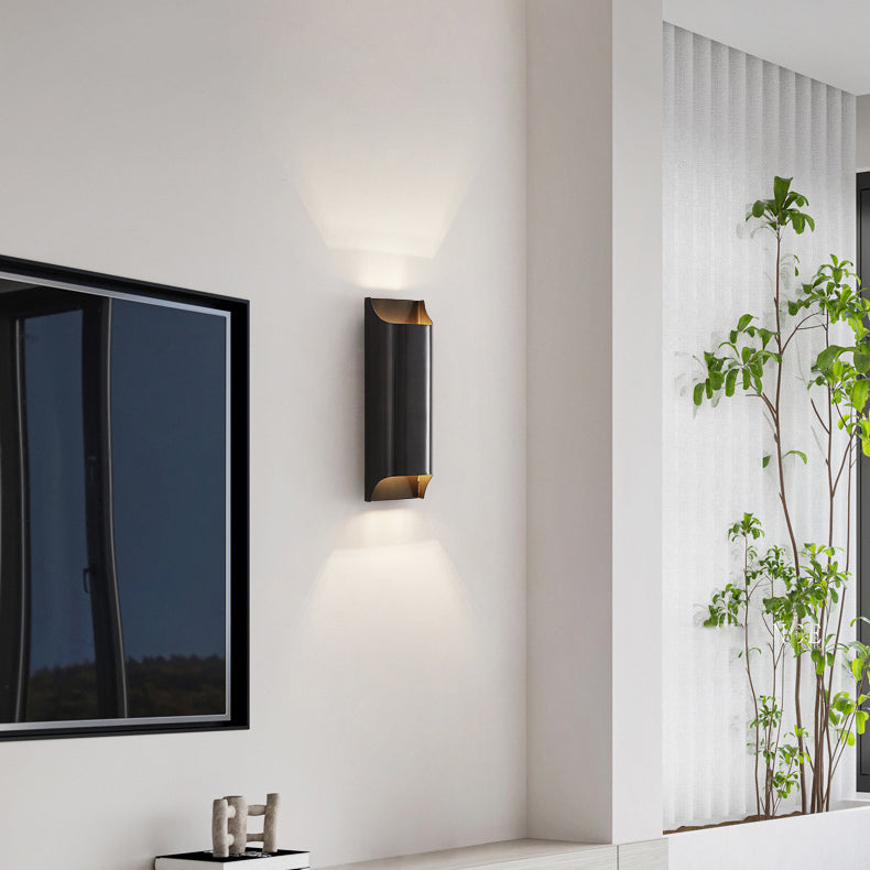 Lámpara de Aplique de Pared de Cobre Rectangular de 2 Luces de Lujo Moderno para Pasillo 