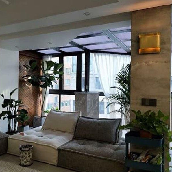 Moderne Luxus Quadratische Kupfer 1-Licht Wandleuchte Für Wohnzimmer 