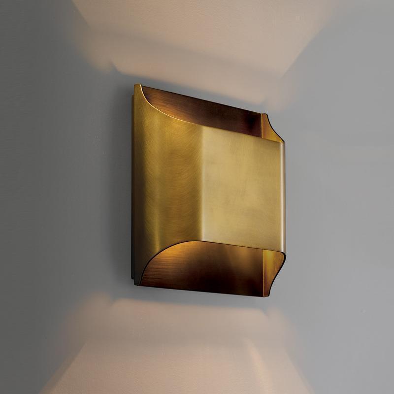 Moderne Luxus Quadratische Kupfer 1-Licht Wandleuchte Für Wohnzimmer 