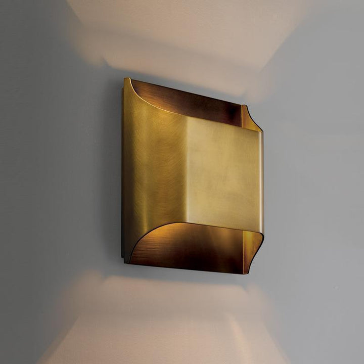 Moderne Luxus Quadratische Kupfer 1-Licht Wandleuchte Für Wohnzimmer 