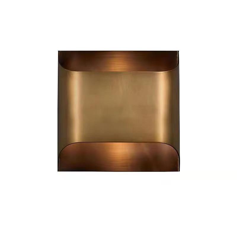 Applique Murale Carrée Moderne en Cuivre à 1 Lumière pour Salon 