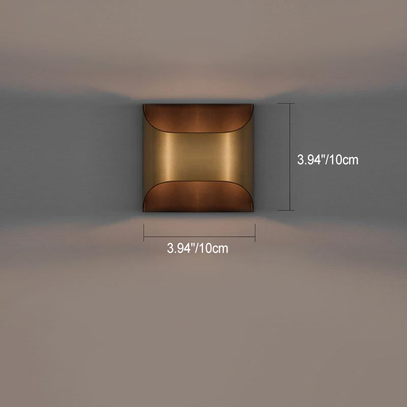 Moderne Luxus Quadratische Kupfer 1-Licht Wandleuchte Für Wohnzimmer 