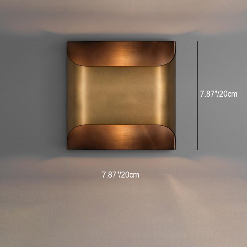 Applique Murale Carrée Moderne en Cuivre à 1 Lumière pour Salon 