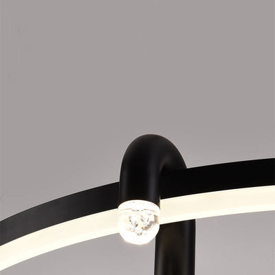 Lustre LED en aluminium et fer avec cercle de simplicité moderne pour salon 