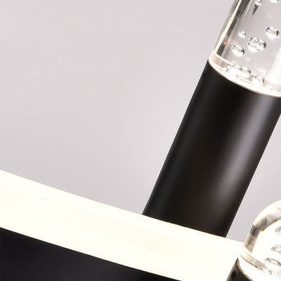 Lustre LED en aluminium et fer avec cercle de simplicité moderne pour salon 