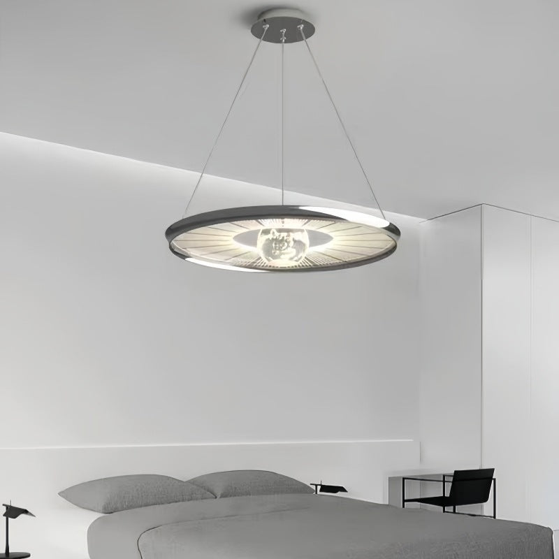 Plafonnier LED en fer acrylique rond de simplicité moderne pour chambre à coucher 