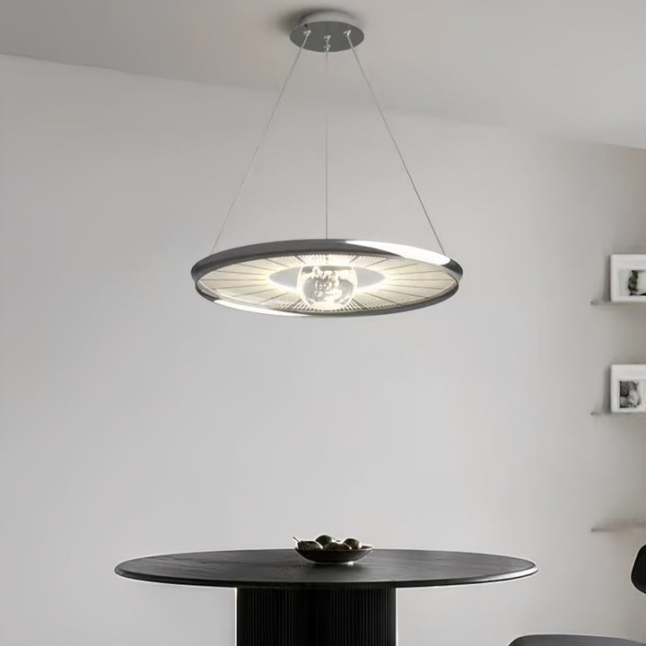 Lámpara de Araña LED de Hierro Acrílico Redonda de Simplicidad Moderna para Dormitorio 