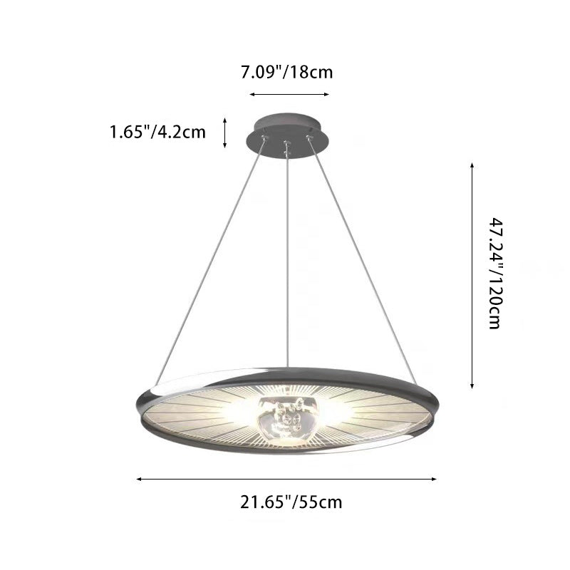 Plafonnier LED en fer acrylique rond de simplicité moderne pour chambre à coucher 