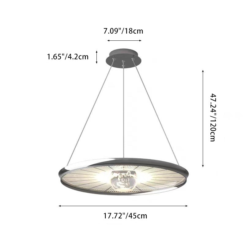 Plafonnier LED en fer acrylique rond de simplicité moderne pour chambre à coucher 