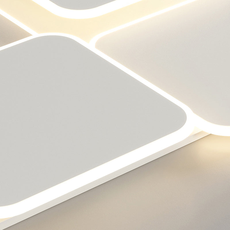 Moderne Einfachheit Klee Runde Eisen Acryl LED Semi-Flush Mount Deckenleuchte für Schlafzimmer 