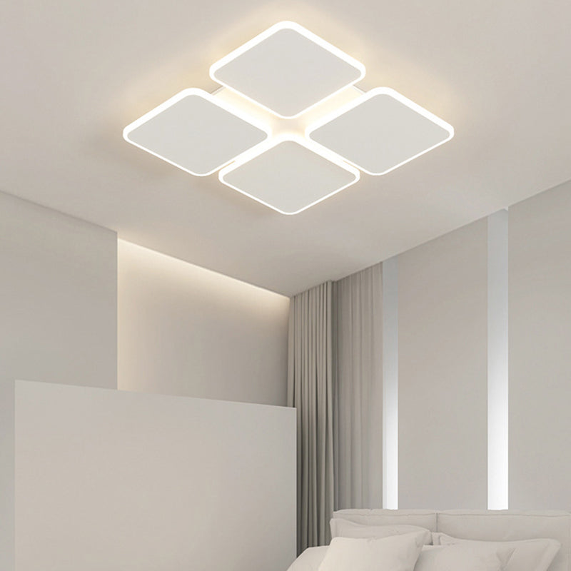 Moderne Einfachheit Klee Runde Eisen Acryl LED Semi-Flush Mount Deckenleuchte für Schlafzimmer 