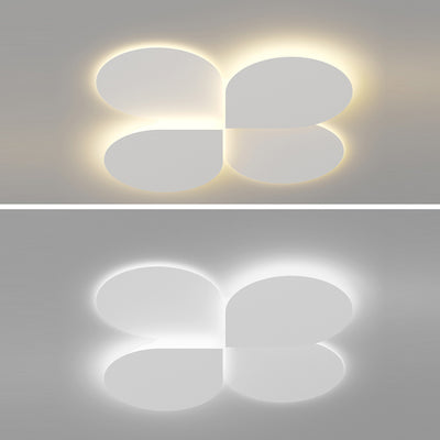 Moderne Einfachheit Klee Runde Eisen Acryl LED Semi-Flush Mount Deckenleuchte für Schlafzimmer 