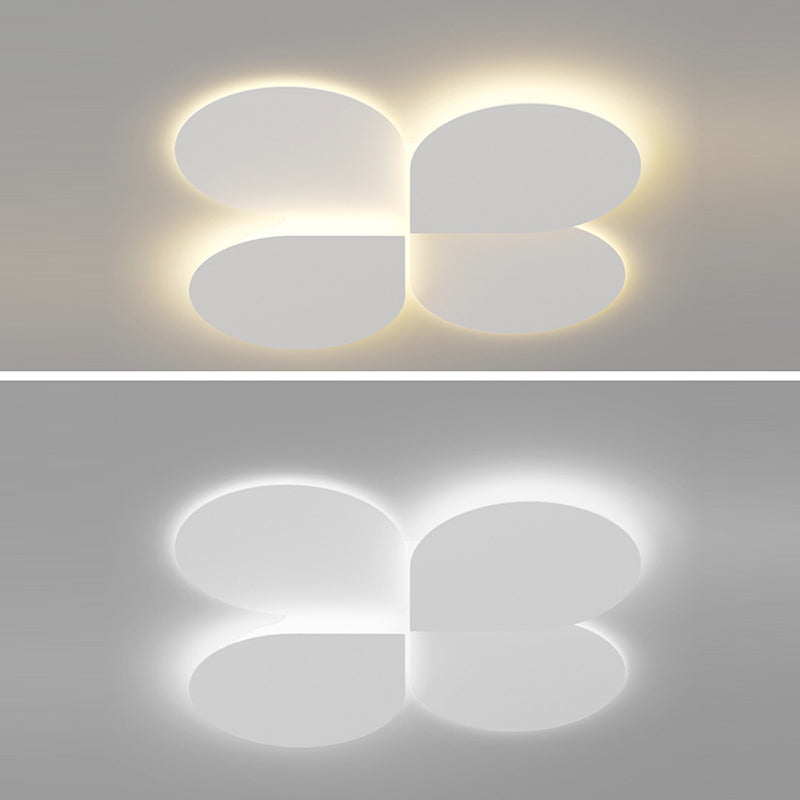 Moderne Einfachheit Klee Runde Eisen Acryl LED Semi-Flush Mount Deckenleuchte für Schlafzimmer 