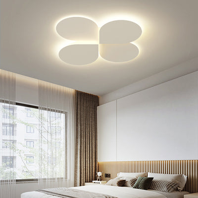 Moderne Einfachheit Klee Runde Eisen Acryl LED Semi-Flush Mount Deckenleuchte für Schlafzimmer 