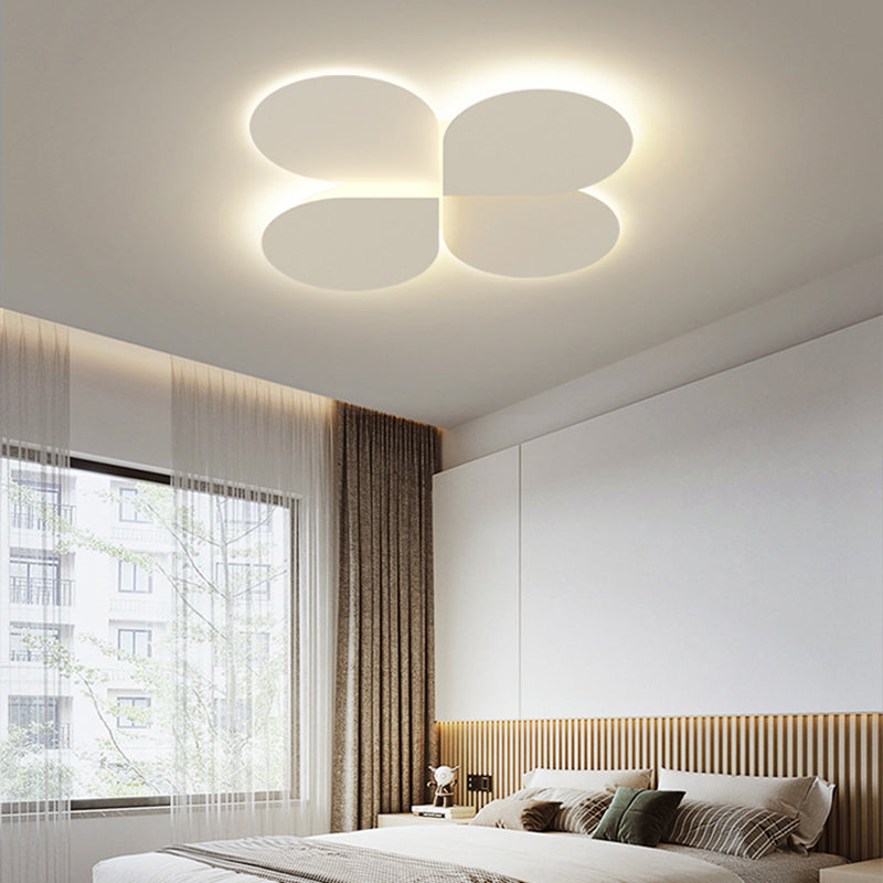 Moderne Einfachheit Klee Runde Eisen Acryl LED Semi-Flush Mount Deckenleuchte für Schlafzimmer 
