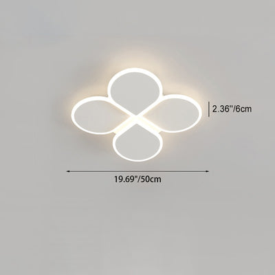 Moderne Einfachheit Klee Runde Eisen Acryl LED Semi-Flush Mount Deckenleuchte für Schlafzimmer 