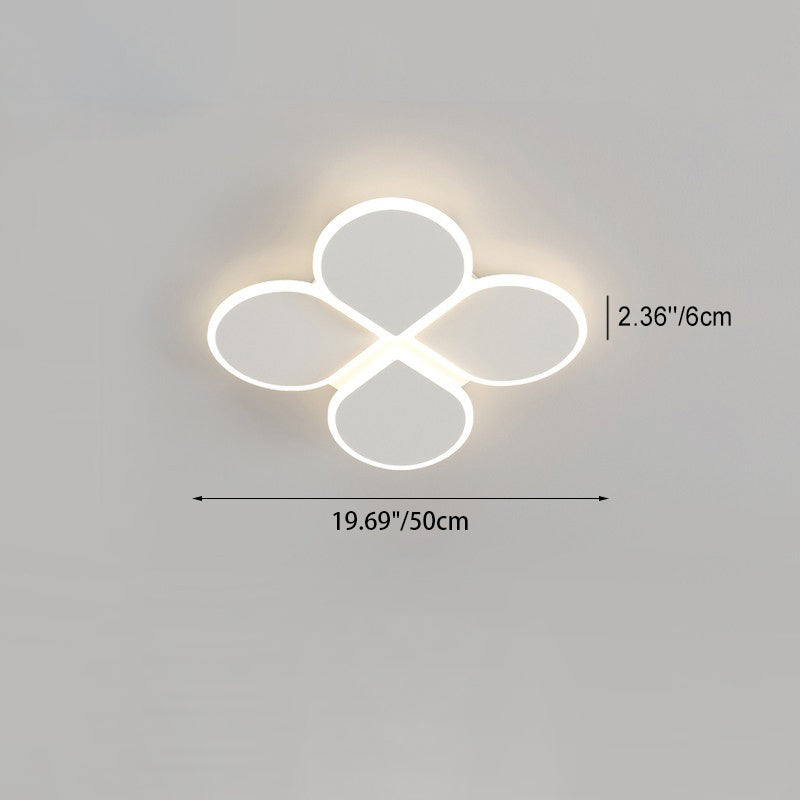 Moderne Einfachheit Klee Runde Eisen Acryl LED Semi-Flush Mount Deckenleuchte für Schlafzimmer 