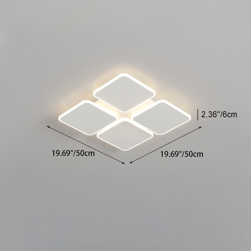 Moderne Einfachheit Klee Runde Eisen Acryl LED Semi-Flush Mount Deckenleuchte für Schlafzimmer 