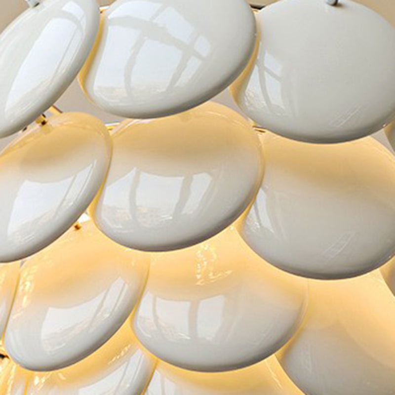Lustre traditionnel en fer rond avec écailles de poisson françaises, en acrylique, 5/7/9 lumières pour salon 