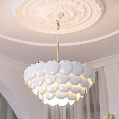 Traditioneller französischer Fischschuppen-Rund-Eisen-Acryl-5/7/9-Licht-Kronleuchter für das Wohnzimmer 