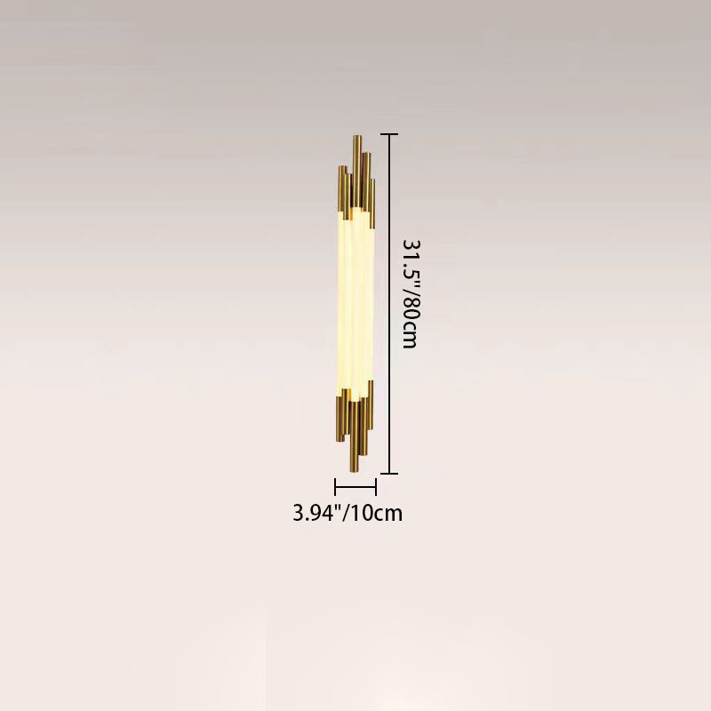 Aplique de pared de LED de cobre acrílico de tira larga de simplicidad moderna para pasillo 