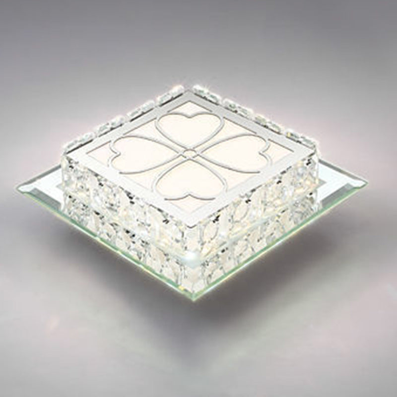 Moderne Einfachheit Quadrat Glas Kristall LED Deckenleuchte für den Flur 