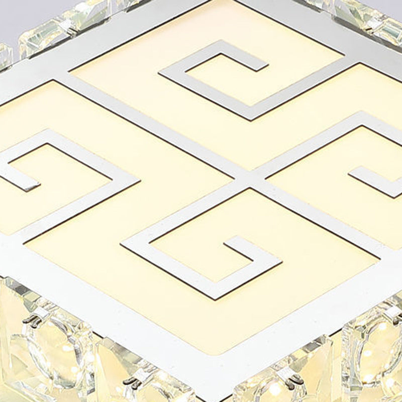 Moderne Einfachheit Quadrat Glas Kristall LED Deckenleuchte für den Flur 