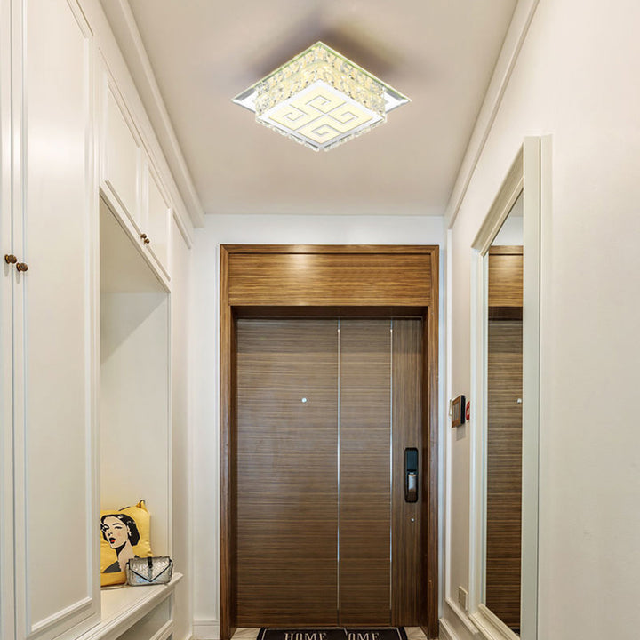 Moderne Einfachheit Quadrat Glas Kristall LED Deckenleuchte für den Flur 