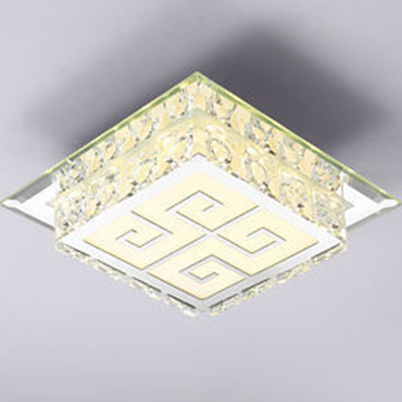 Moderne Einfachheit Quadrat Glas Kristall LED Deckenleuchte für den Flur 