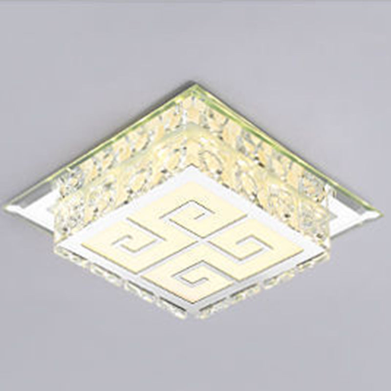 Moderne Einfachheit Quadrat Glas Kristall LED Deckenleuchte für den Flur 