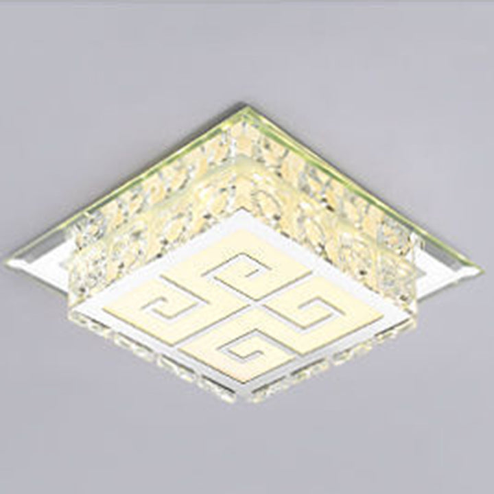 Moderne Einfachheit Quadrat Glas Kristall LED Deckenleuchte für den Flur 