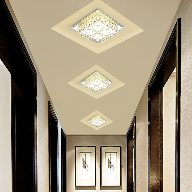 Moderne Einfachheit Quadrat Glas Kristall LED Deckenleuchte für den Flur 