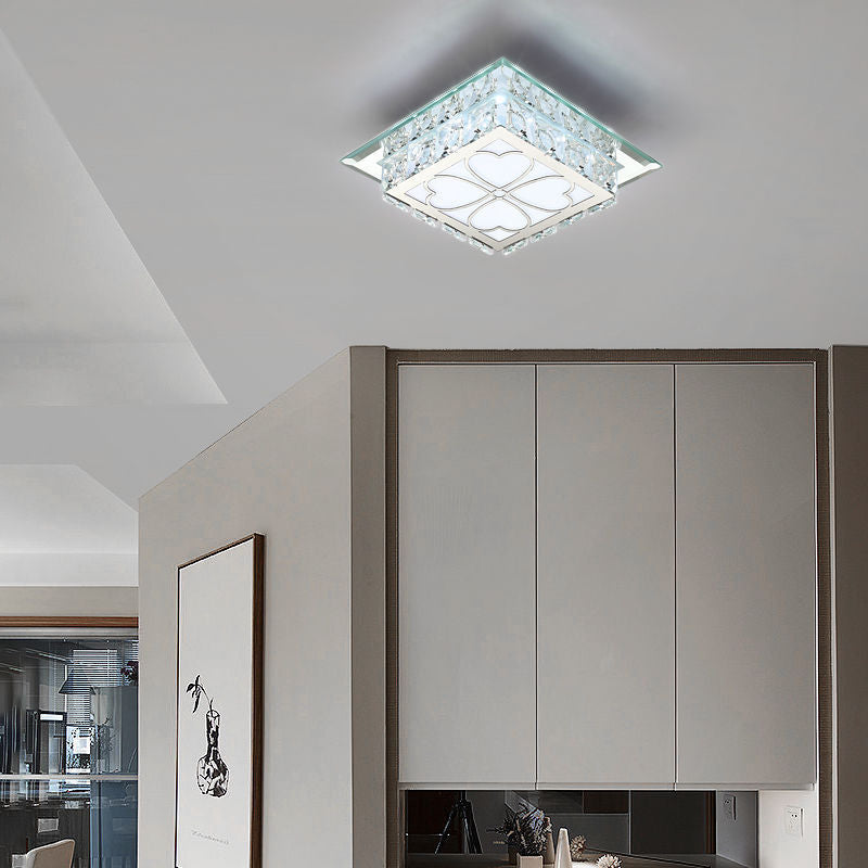Moderne Einfachheit Quadrat Glas Kristall LED Deckenleuchte für den Flur 