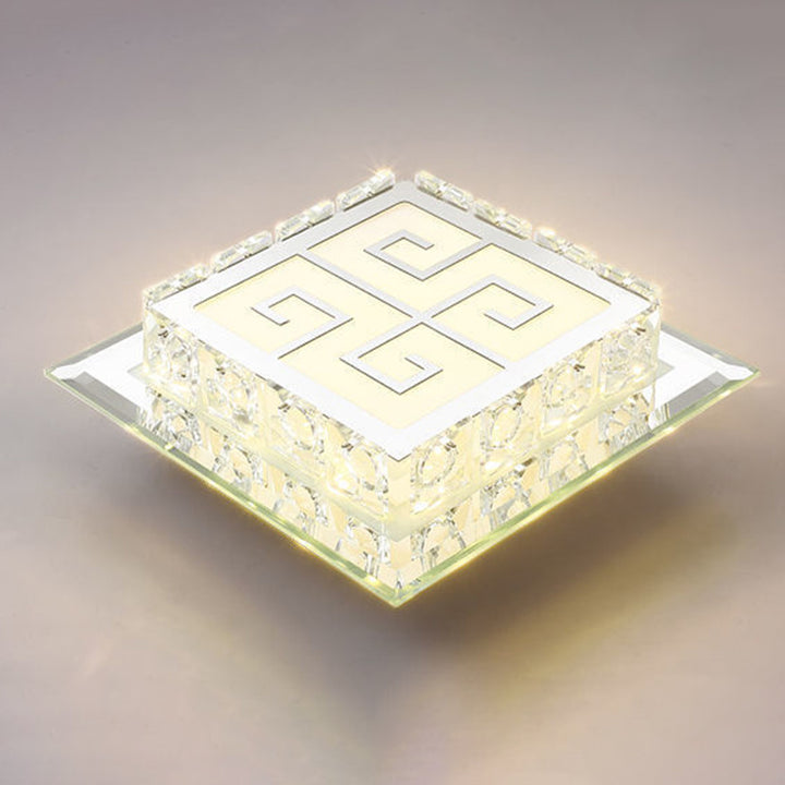 Moderne Einfachheit Quadrat Glas Kristall LED Deckenleuchte für den Flur 