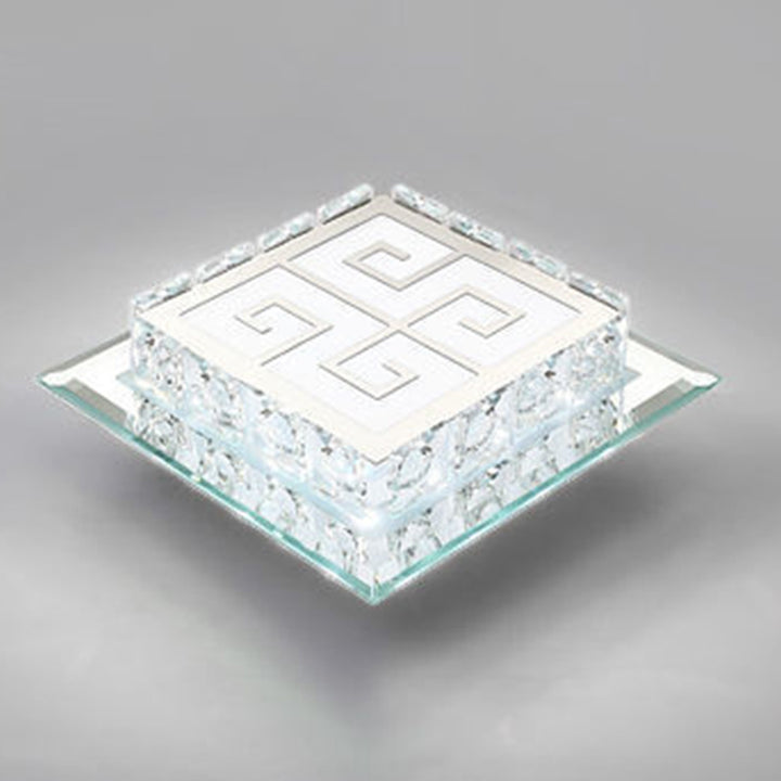 Moderne Einfachheit Quadrat Glas Kristall LED Deckenleuchte für den Flur 