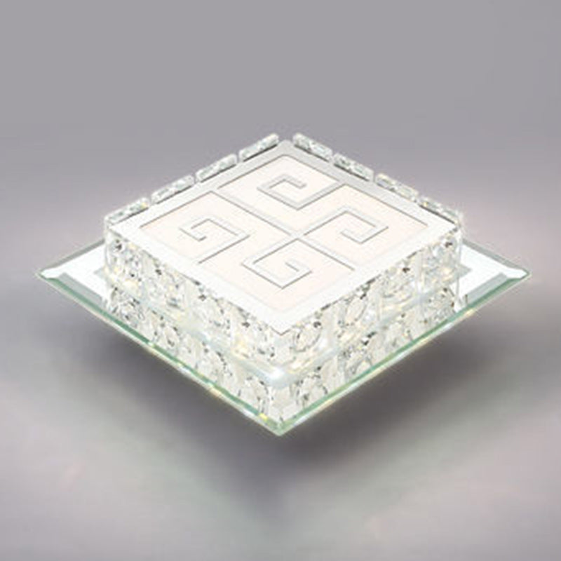 Moderne Einfachheit Quadrat Glas Kristall LED Deckenleuchte für den Flur 