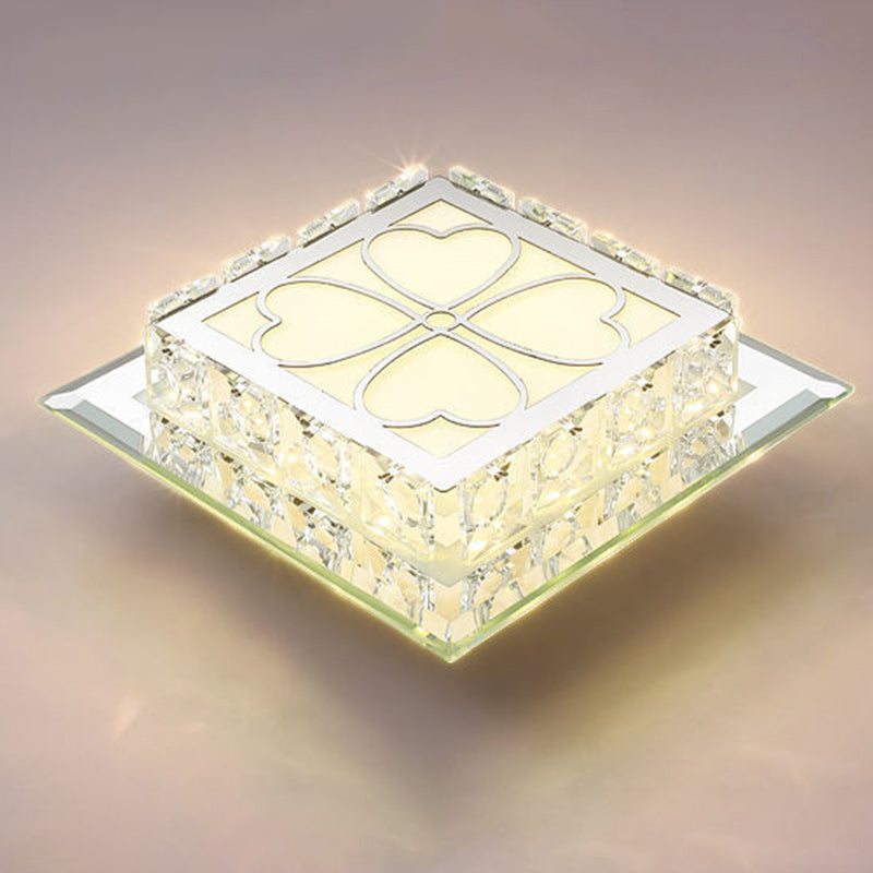 Moderne Einfachheit Quadrat Glas Kristall LED Deckenleuchte für den Flur 