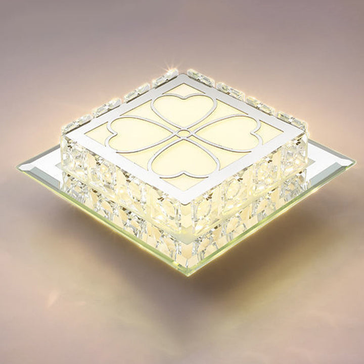 Moderne Einfachheit Quadrat Glas Kristall LED Deckenleuchte für den Flur 