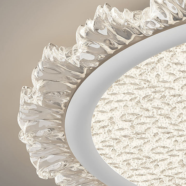 Modern Luxury Transparent Round Aluminum Acrylic LED Flush Mount Ceiling Light For Bedroom