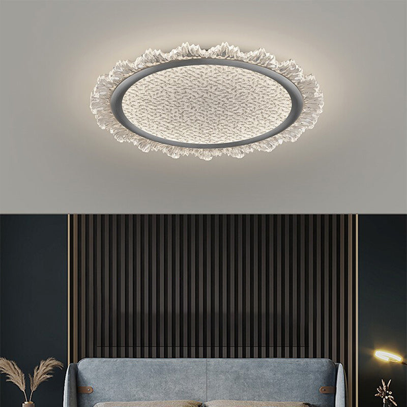 Moderne Luxus Transparente Runde Aluminium Acryl LED Deckenleuchte Für Schlafzimmer 