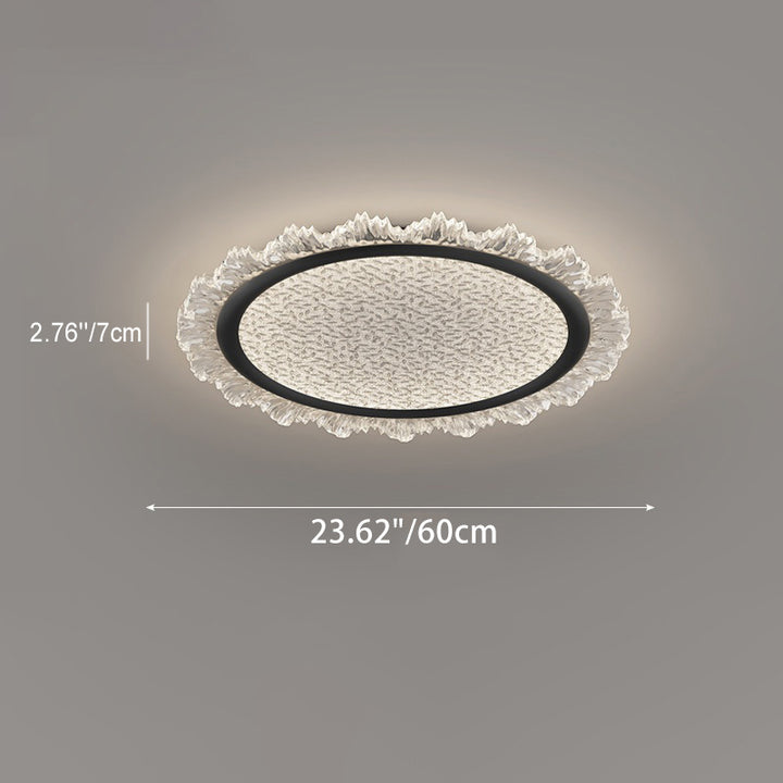 Modern Luxury Transparent Round Aluminum Acrylic LED Flush Mount Ceiling Light For Bedroom