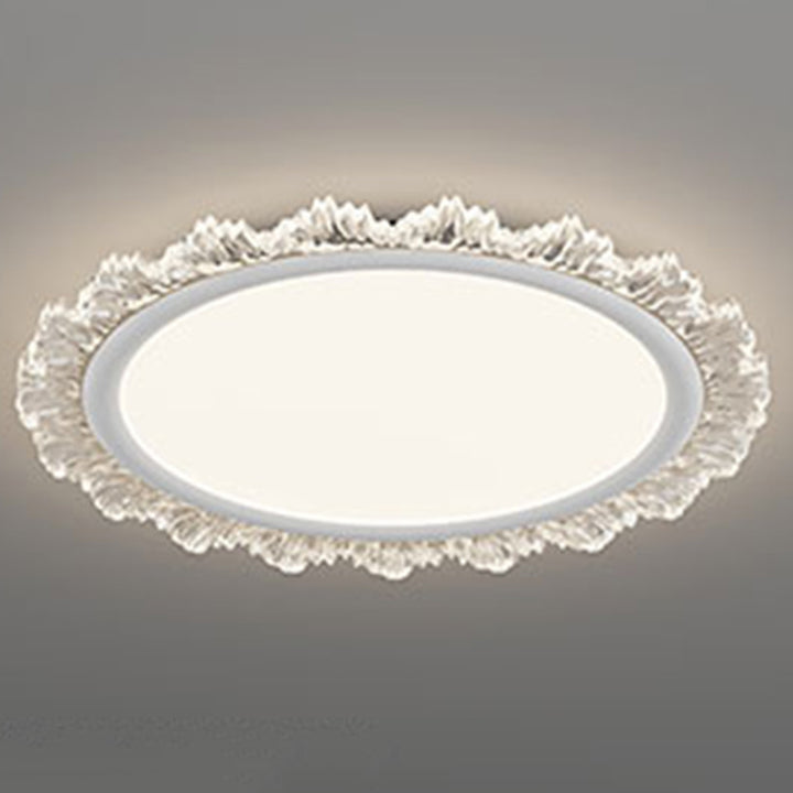 Modern Luxury Transparent Round Aluminum Acrylic LED Flush Mount Ceiling Light For Bedroom