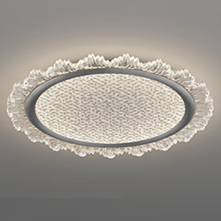 Modern Luxury Transparent Round Aluminum Acrylic LED Flush Mount Ceiling Light For Bedroom