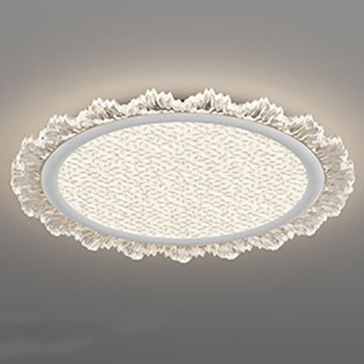 Modern Luxury Transparent Round Aluminum Acrylic LED Flush Mount Ceiling Light For Bedroom