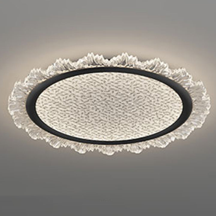 Modern Luxury Transparent Round Aluminum Acrylic LED Flush Mount Ceiling Light For Bedroom